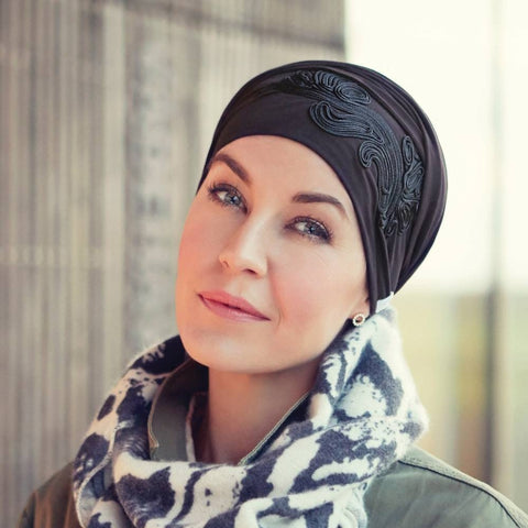 Shakti Black Turban Christine Headwear (Accessories) - Hairlucinationswigs Ltd