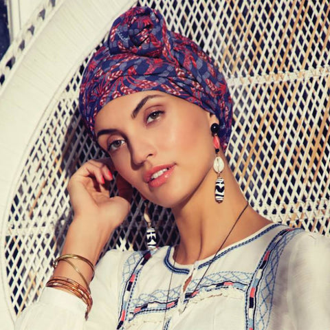 Sapphire Boho Summer Nights Turban Set Christine Headwear (Accessories) - Hairlucinationswigs Ltd