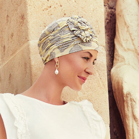 Lotus Lemon Burst Turban Christine Headwear (Accessories) - Hairlucinationswigs Ltd